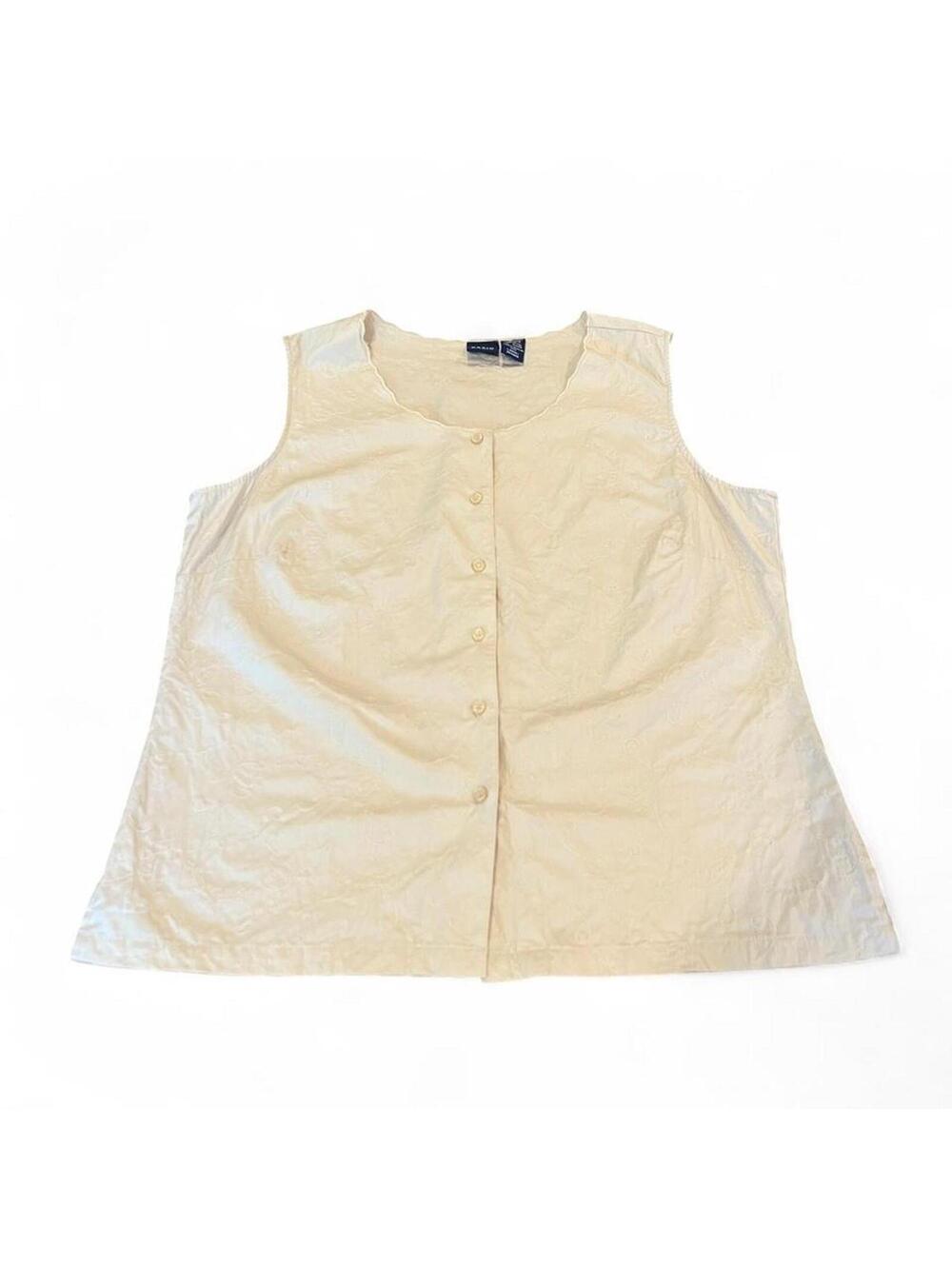 Vintage 90’s Embroidered Cotton Tank - Picture 3 of 7